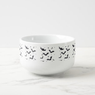 Halloween Green Bat Pattern Soup Mug