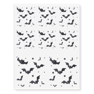 Halloween Green Bat Pattern Temporary Tattoos