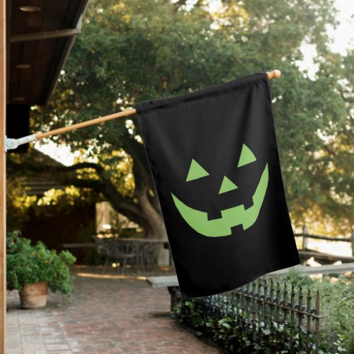 Halloween green black spooky Jack o lantern funny House Flag