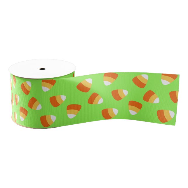 Halloween Green Candy Corn Ribbon (Spool)
