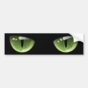 Halloween Green Cat Eyes Bumper Sticker