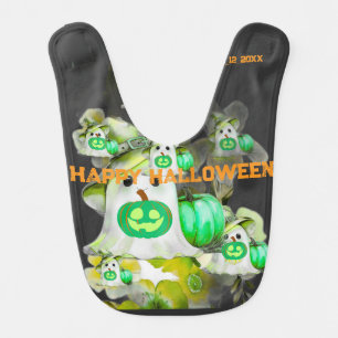 Halloween Green deep sea Ghost Png, Trendy Baby Bib