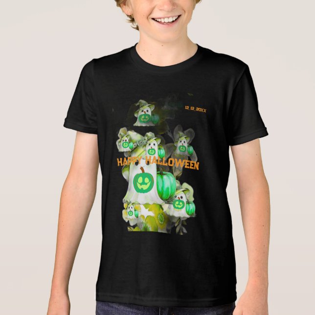  Halloween Green deep sea Ghost Png, Trendy  Tri-Blend Shirt (Front)