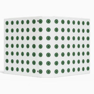Halloween Green Polka Dot Eyes 3 Ring Binder