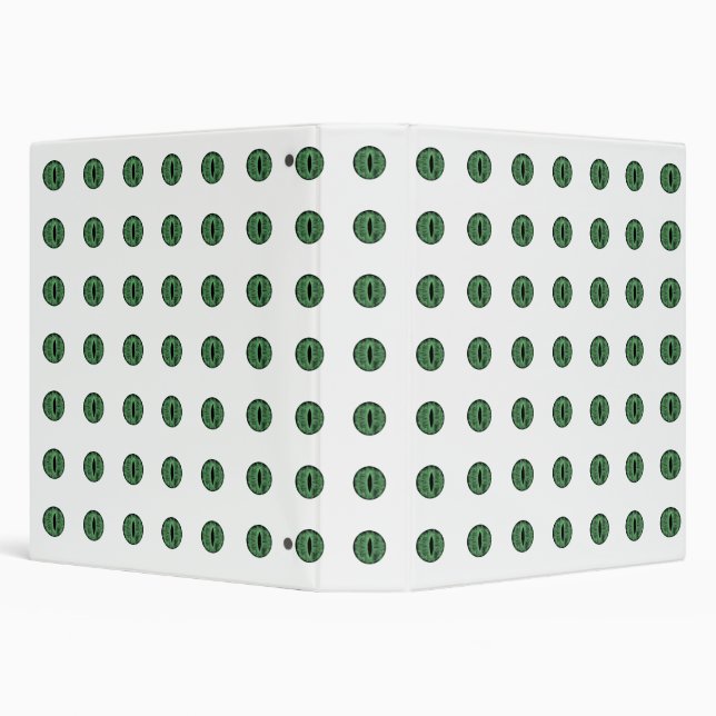Halloween Green Polka Dot Eyes 3 Ring Binder (Background)
