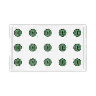 Halloween Green Polka Dot Eyes Acrylic Tray