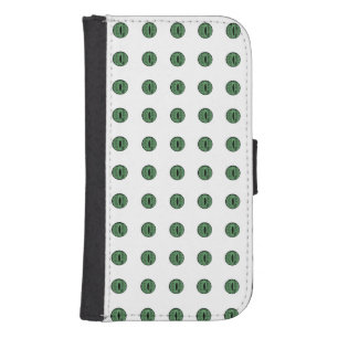 Halloween Green Polka Dot Eyes Galaxy S4 Wallet Case
