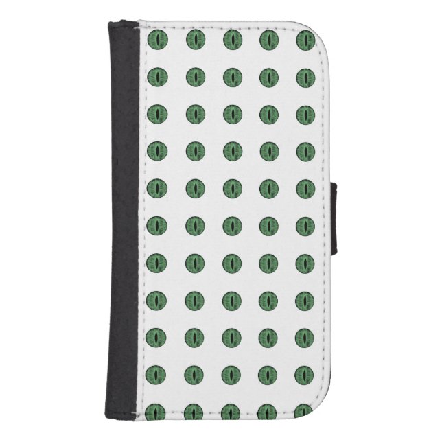 Halloween Green Polka Dot Eyes Samsung Galaxy Wallet Case (Front)