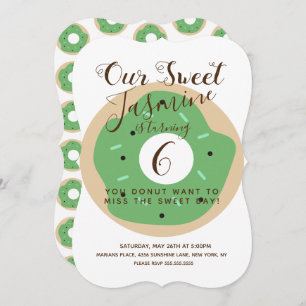 Halloween Green Pumpkin Sprinkle Donut Birthday Invitation