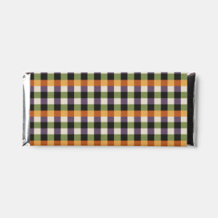 Halloween green, purple & black gingham pattern hershey bar favors