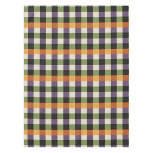 Halloween green, purple & black gingham pattern tablecloth