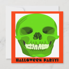 Halloween Green Skull Invite