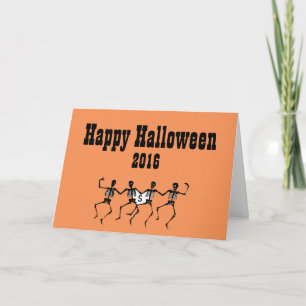 Halloween Greeting Card with Dancing Skull's