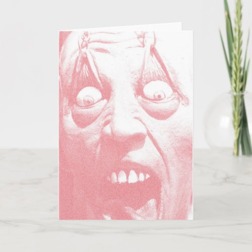 Halloween Greeting Card Zombie Face