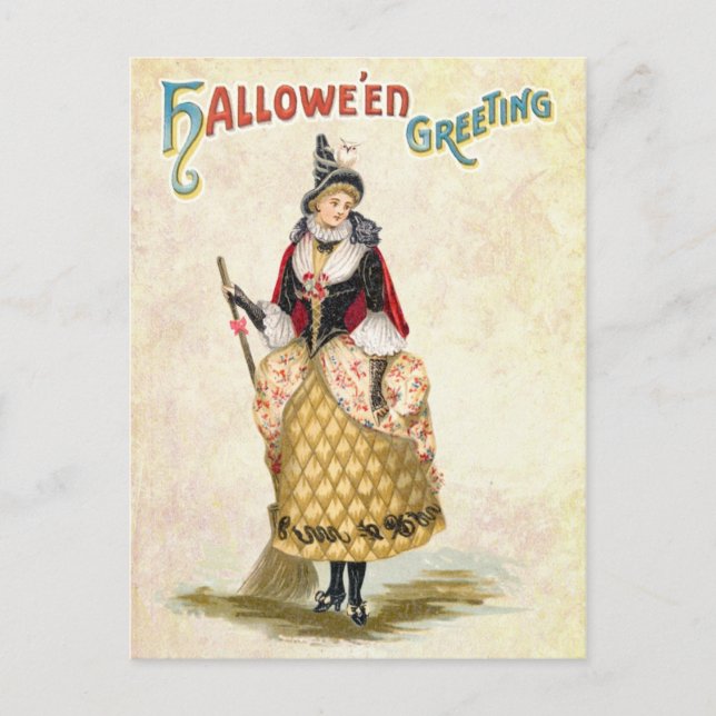 Halloween Greeting from The Fancy Witch Postcard (Front)
