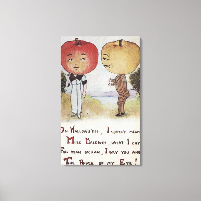 Halloween GreetingApple Heads Canvas Print (Front)