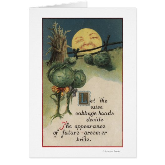 Halloween GreetingCabbage Anthropomorphism Cards (Front)