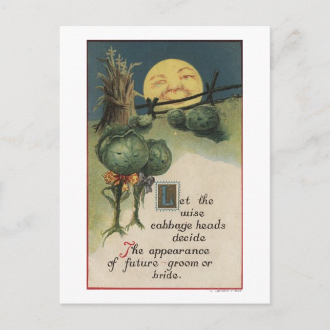 Halloween GreetingCabbage Anthropomorphism Postcard (Front)