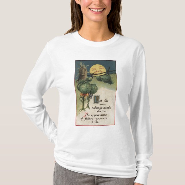 Halloween GreetingCabbage Anthropomorphism T-Shirt (Front)