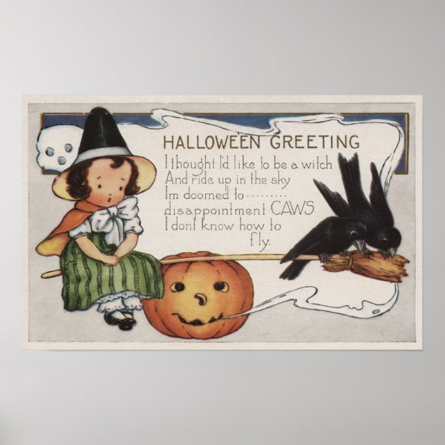Halloween GreetingCrows Poster (Front)