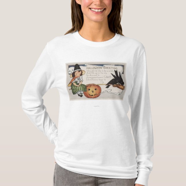 Halloween GreetingCrows T-Shirt (Front)