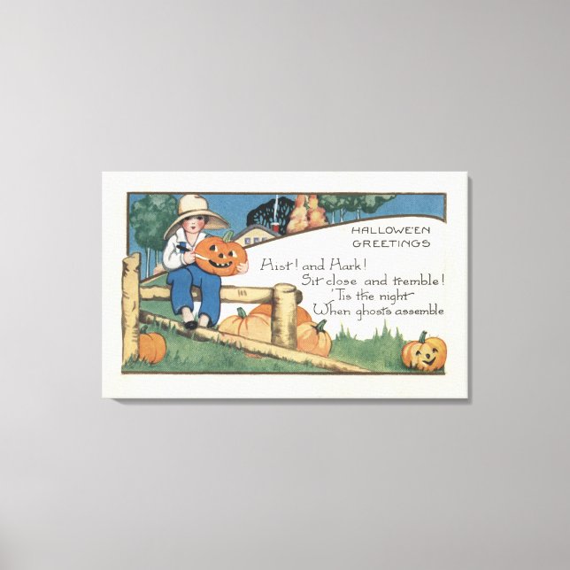 Halloween GreetingHist and Hark Canvas Print (Front)