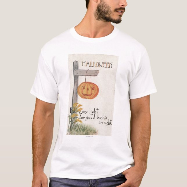 Halloween GreetingJack-O-Lantern on Post T-Shirt (Front)