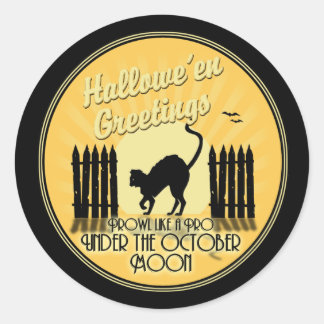 Hallowe'en Greetings Classic Round Sticker