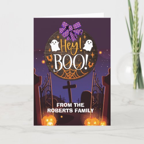 Halloween greetings familyhey boo card