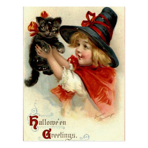 Halloween Greetings - Frances Brundage Postcard