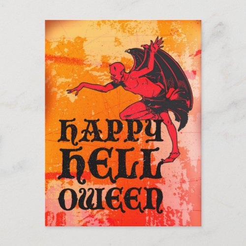 Halloween greetings from a devil Happy Helloween Postcard
