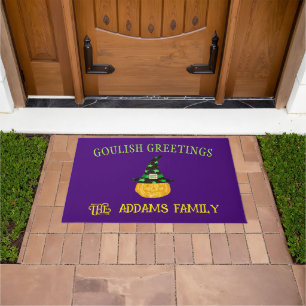 Halloween Greetings Personalized Doormat