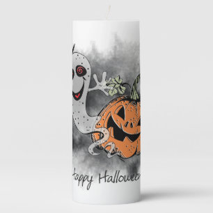 Halloween Greetings Pillar Candle