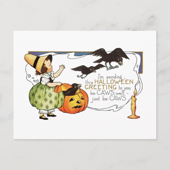 Halloween Greetings Postcard (Front)