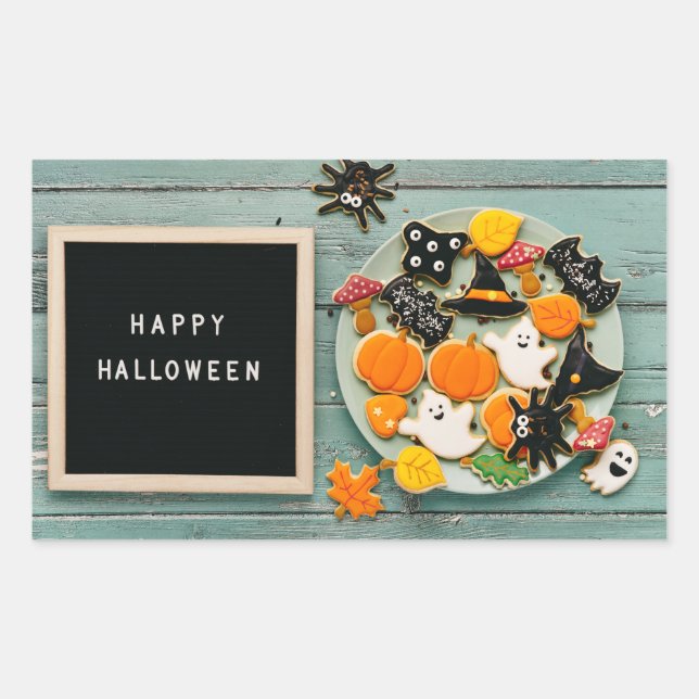Halloween Greetings Rectangular Sticker (Front)