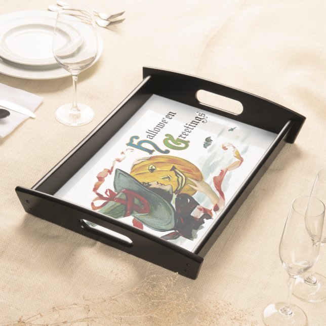 Halloween Greetings Serving Tray (Front)