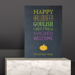 Halloween Greetings Text Personalized Canvas Print