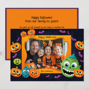 Halloween greetings with custom photo Card