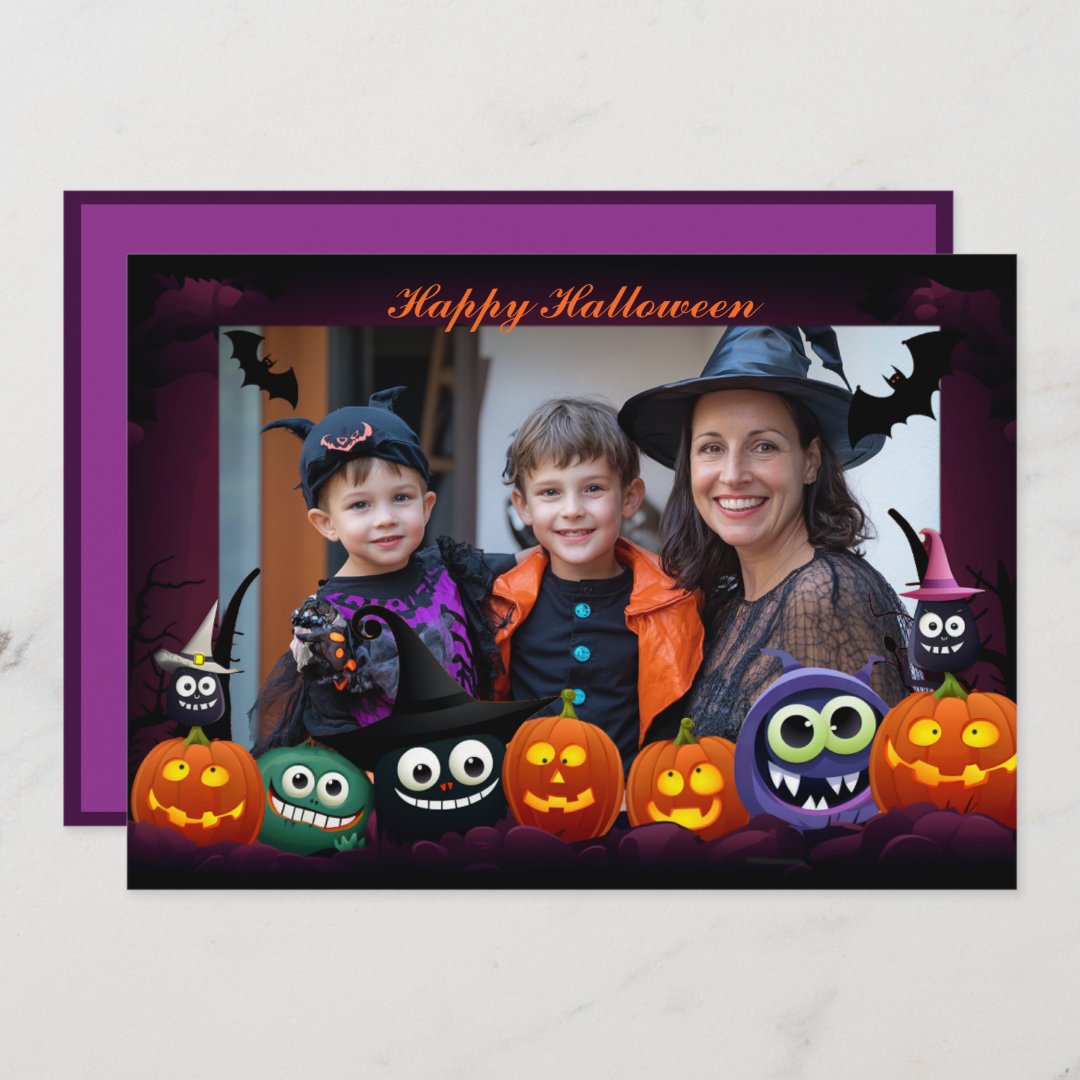 Halloween greetings with custom photo Card