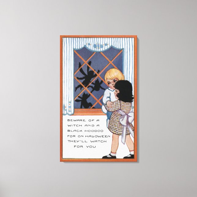 Halloween GreetingSpiders at the Window Canvas Print (Front)