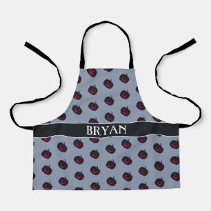 Halloween Grey Black Minimal Pattern Apron