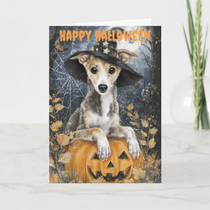 Halloween Greyhound Dog Holiday Card