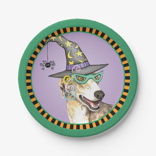 Halloween Greyhound Paper Plates (Front)