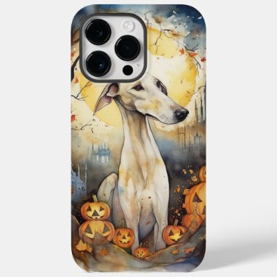Halloween Greyhound With Pumpkins Scary Case-Mate iPhone 14 Pro Max Case