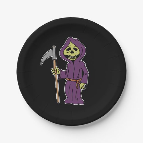 Halloween Grim Reaper Cartoon Paper Plates