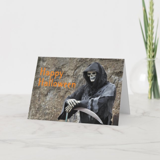 Halloween Grim Reaper Customizable Card (Front)