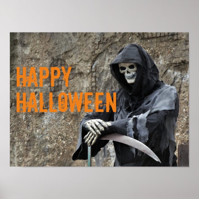 Halloween Grim Reaper Customizable Poster (Front)