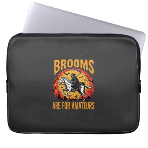 Halloween Grim Reaper Horse Brooms Are for Amateur Laptop Sleeve