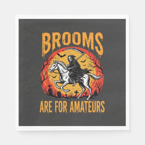 Halloween Grim Reaper Horse Brooms Are for Amateur Napkins