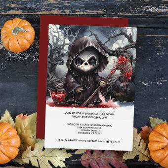 Halloween Grim Reaper Invitation Zazzle